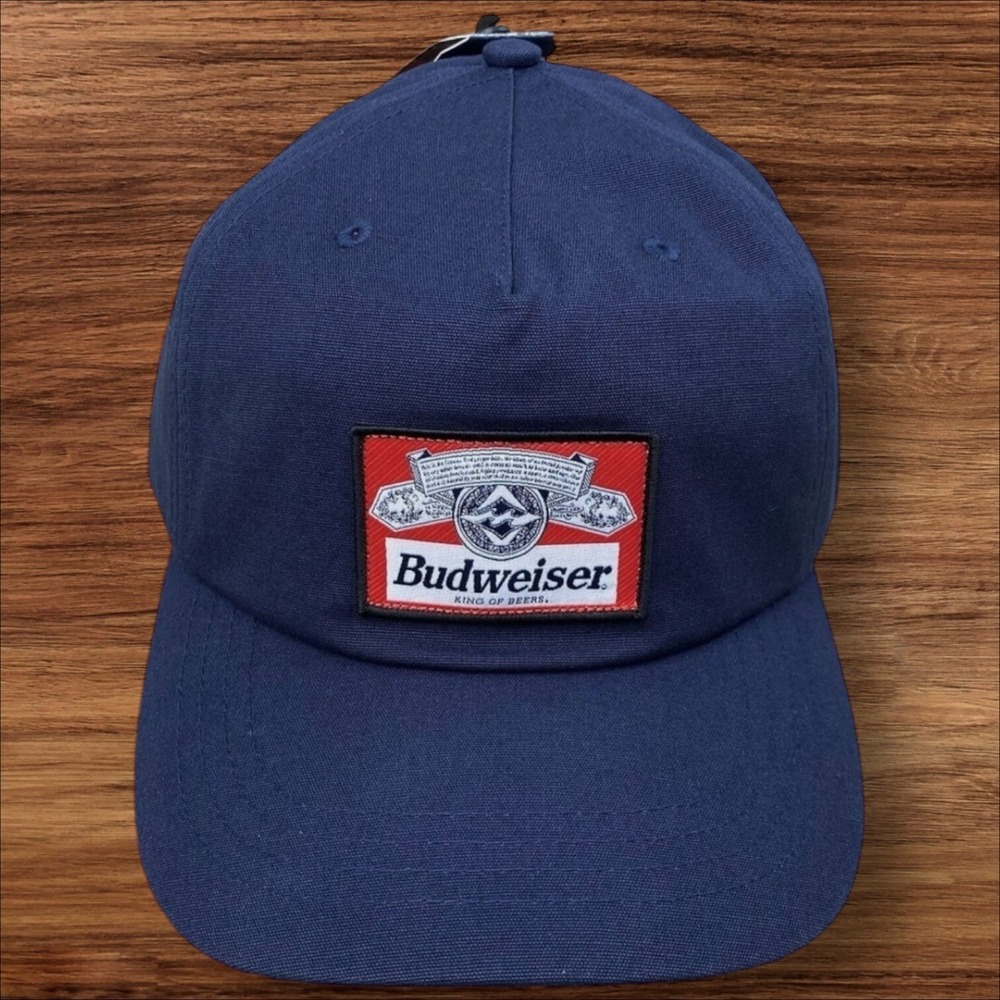 Billabong x Budweiser Woven Insignia Snapback Navy Organic Unisex Hat Cap NWT